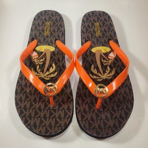 Michael Kors Womens Orange Flip Flop Sandals Sz US 8